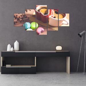 Obraz kawy i makaroników (125x70 cm)