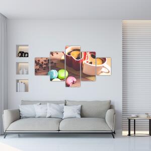 Obraz kawy i makaroników (125x70 cm)