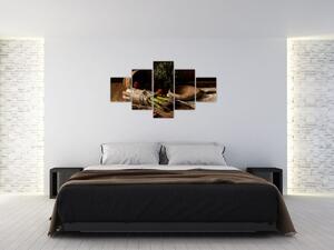 Obraz szparagów na stole (125x70 cm)