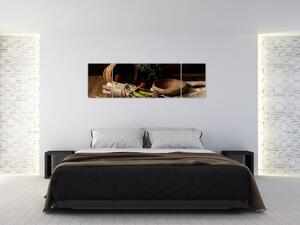 Obraz szparagów na stole (170x50 cm)
