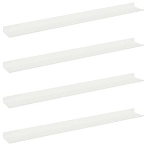 Wisząca półka stalowa minimalistyczna, biała, 80 cm