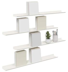 Wisząca półka stalowa minimalistyczna, biała, 80 cm