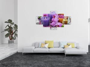 Obraz storczyków i świec (125x70 cm)