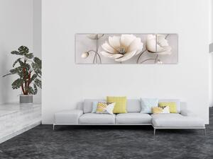 Obraz białych kwiatów (170x50 cm)