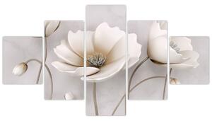 Obraz białych kwiatów (125x70 cm)