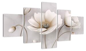 Obraz białych kwiatów (125x70 cm)