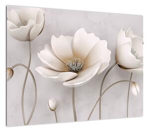 Obraz białych kwiatów (70x50 cm)