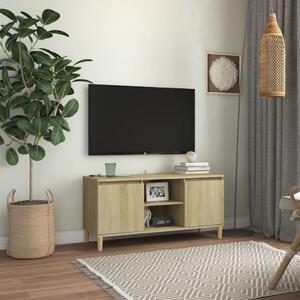 Szafka TV, drewniane nóżki, dąb sonoma, 103,5x35x50 cm