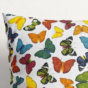 Goldea poszewka na poduszkę dekoracyjna verona - kolorowe motylki na białym 45 x 45 cm