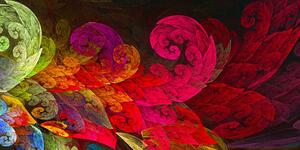 Obraz abstrakcyjne pastelowe liście
