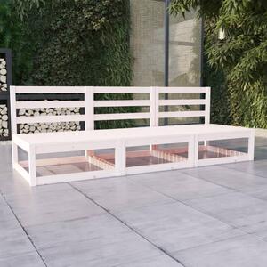3-osobowa sofa ogrodowa, biała, lite drewno sosnowe