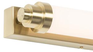 Kinkiet / Lampa scienna biały ze złotem w tym LED 3-stopniowe ściemnianie IP44 - Yordi Oswietlenie wewnetrzne