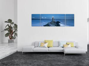 Obraz latarni morskiej i morza (170x50 cm)