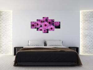 Obraz różowych kwiatów (125x70 cm)