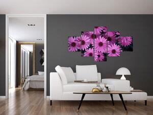 Obraz różowych kwiatów (125x70 cm)