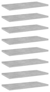 805147 Bookshelf Boards 8 pcs Concrete Grey 40x20x1,5 cm Engineered Wood