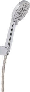 Zestaw prysznicowy Elegant chrom, prysznic śr. 11cm, 3 funkcje, wąż i uchwyt, ABS