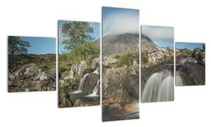 Obraz wodospadów i gór (125x70 cm)