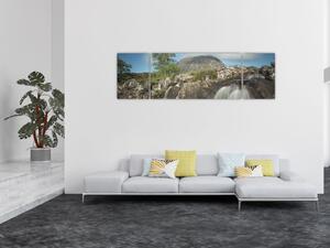 Obraz wodospadów i gór (170x50 cm)