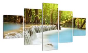 Obraz wodospadu Huai Mae Kamin w lesie (125x70 cm)