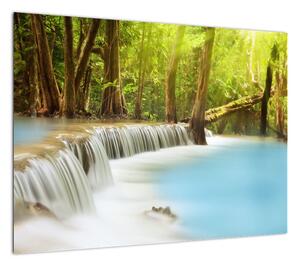 Obraz wodospadu Huai Mae Kamin w lesie (70x50 cm)