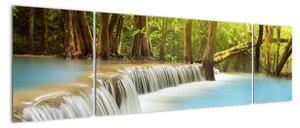 Obraz wodospadu Huai Mae Kamin w lesie (170x50 cm)