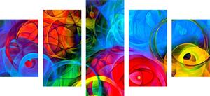 5-częściowy obraz abstrakcja pełna koloru