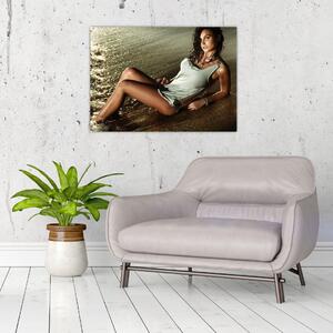Obraz kobiety na plaży (70x50 cm)