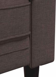 Sofa chesterfield, dwuosobowa, ciemnobrÄ zowa, obita tkaninÄ