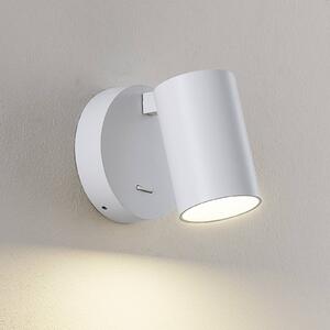 Deko-Light Reflektor ścienny CAN TILT, biały, Ø 10 cm, metal, włącznik, GU10 TILT, biały / opal, salon / jadalnia, aluminium