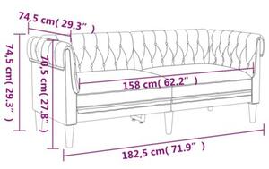 Sofa chesterfield, dwuosobowa, ciemnobrÄ zowa, obita tkaninÄ