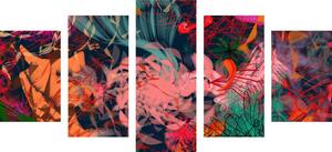 5-częściowy obraz abstrakcyjne kwiaty
