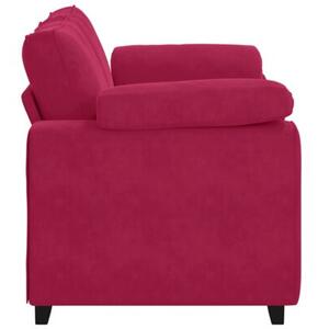 Sofa dwuosobowa, wino czerwone, 160x77x82 cm, aksamit