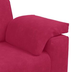 Sofa dwuosobowa, wino czerwone, 160x77x82 cm, aksamit