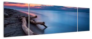 Obraz plaży o zachodzie słońca (170x50 cm)