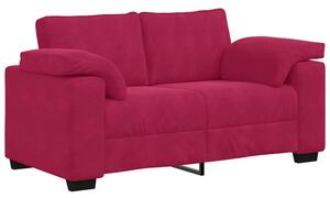 Sofa dwuosobowa, wino czerwone, 160x77x82 cm, aksamit