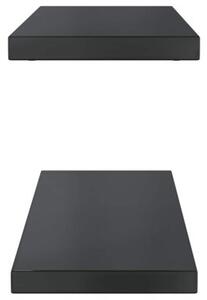Półki ścienne, 2 szt., 75x23,5x3 cm, czarna stal nierdzewna