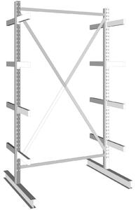 Regał wspornikowy, dwustronny, 430 kg, 2500 x 1330 x 1240 mm, podstawowy