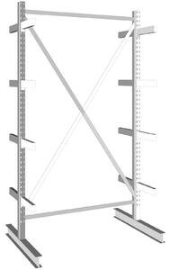 Regał wspornikowy, dwustronny, 535 kg, 2500 x 1330 x 1040 mm, podstawowy