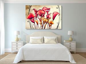 Obraz czerwone kwiaty lilii etipskich
