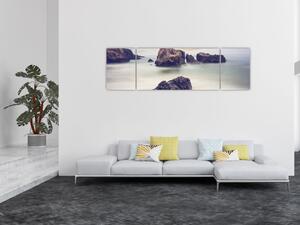 Obraz klifów we mgle (170x50 cm)