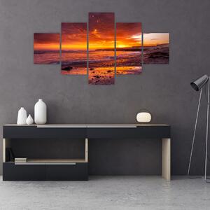 Obraz zachodu słońca nad morzem (125x70 cm)