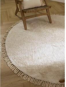 Okrągły ręcznie tuftowany dywan z bawełny z frędzlami Daya