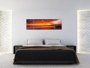 Obraz zachodu słońca nad morzem (170x50 cm)