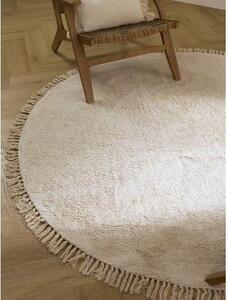 Okrągły ręcznie tuftowany dywan z bawełny z frędzlami Daya