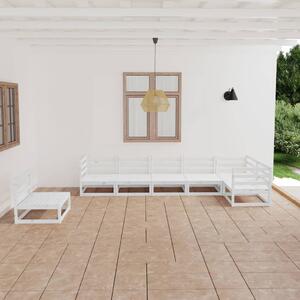 7-cz. zestaw mebli wypoczynkowych do ogrodu, biały, sosnowy