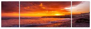 Obraz zachodu słońca nad morzem (170x50 cm)