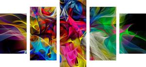 5-częściowy obraz abstrakcyjny chaos kolorów