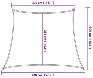 Żagiel przeciwsłoneczny, 160 g/m², ciemnozielony, 3/4x3 m, hdpe