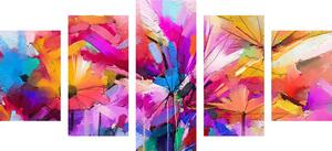 5-częściowy obraz abstrakcyjne kolorowe kwiaty